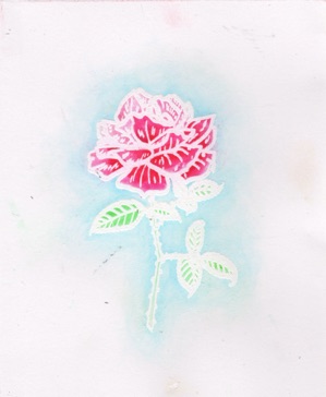 Rose with White Outline
(red with green & blue)
Background